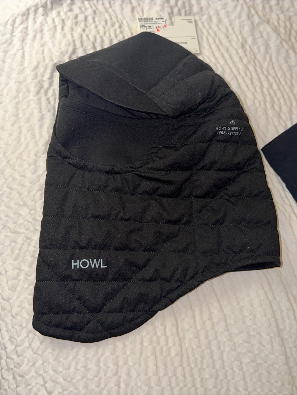 Howl Stormy Black Quilted Balaclava Hood windbreaker hat Skimask one size